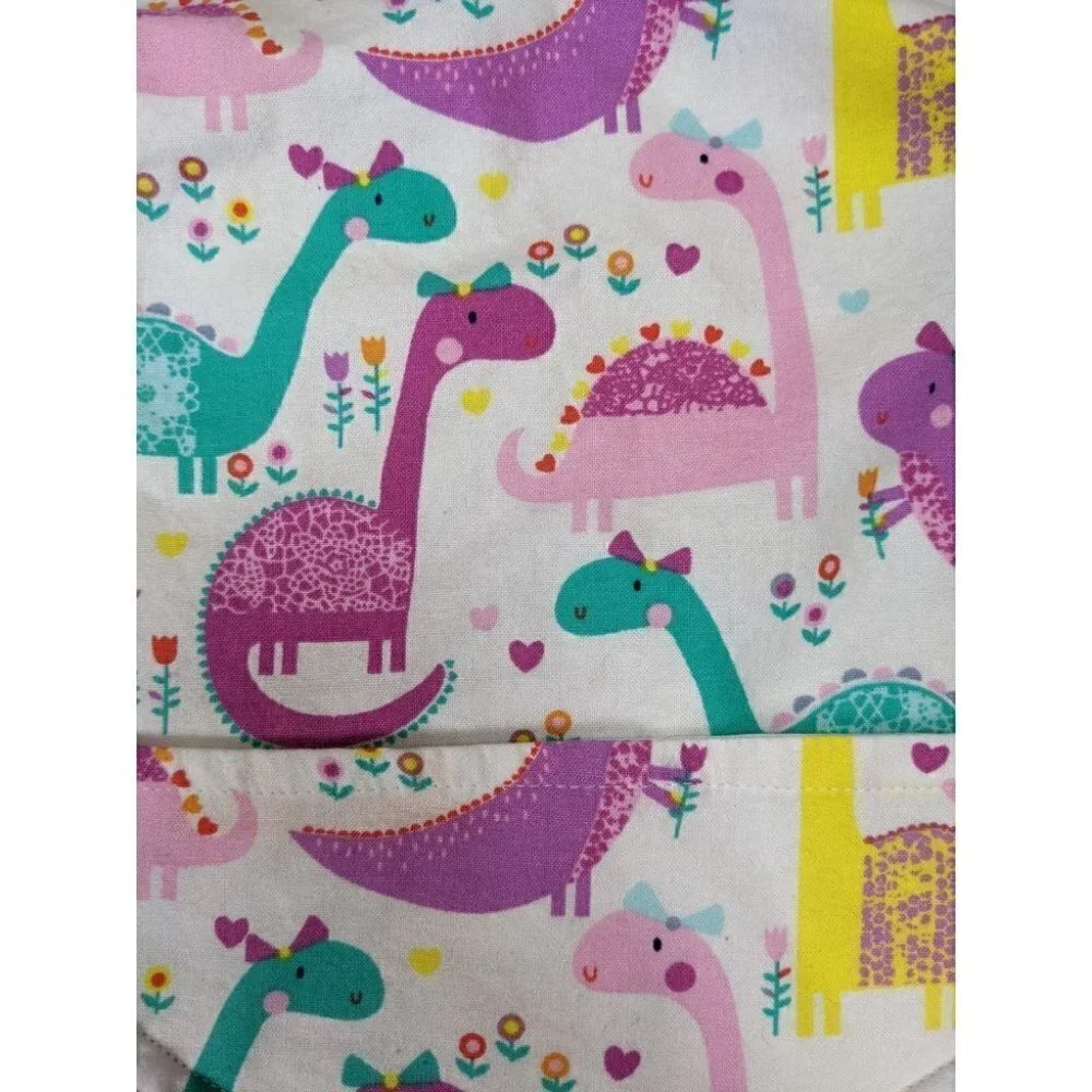 Handmade Cloth Dinosaur Bib with Crumb catcher
